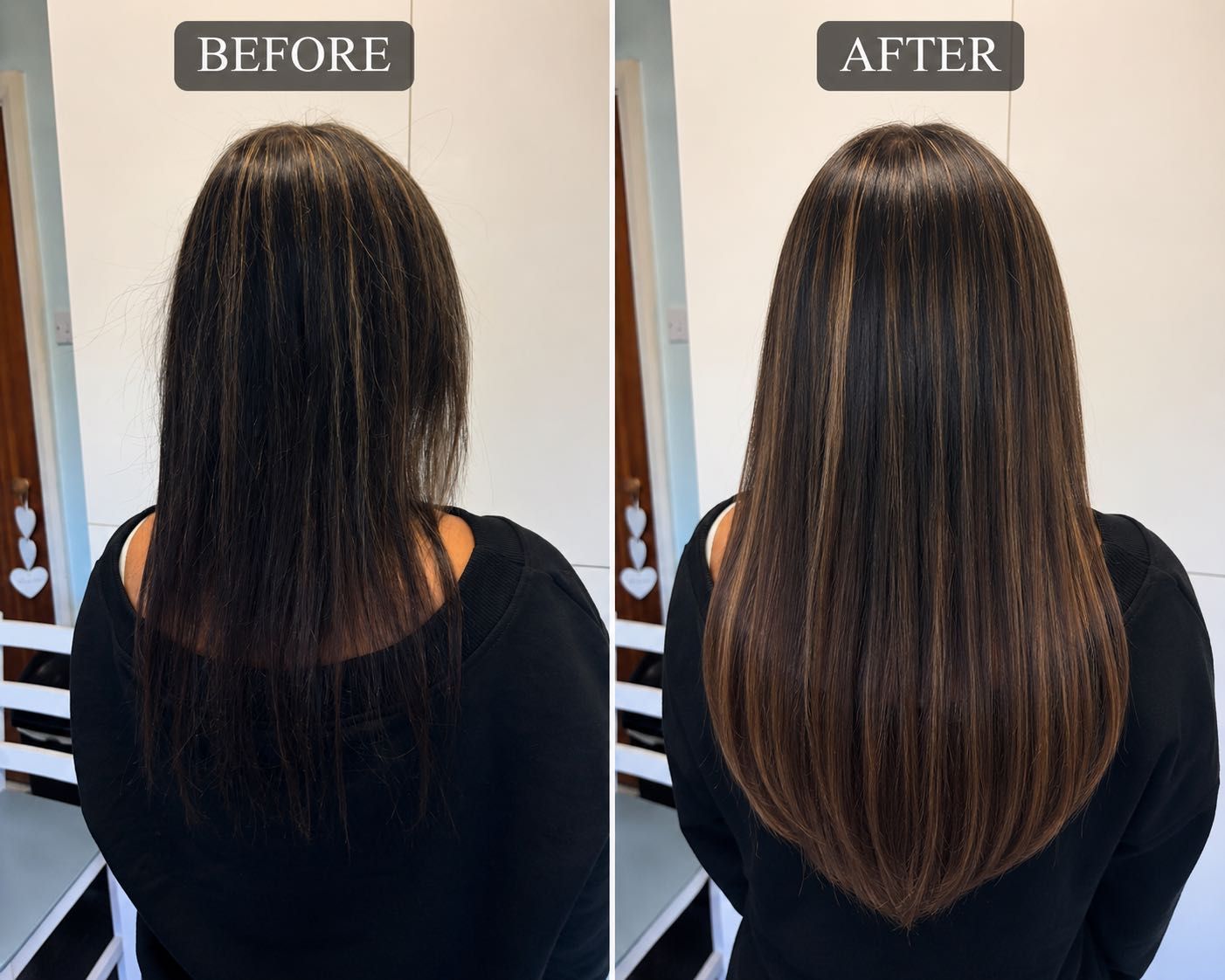 HI Hair light brown transformation